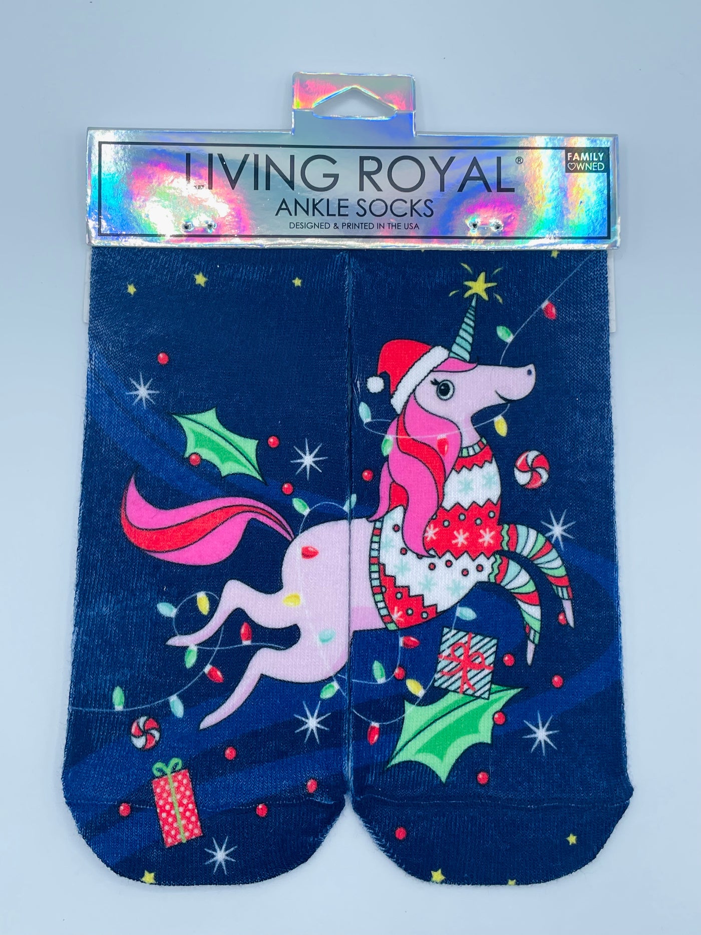 Christmas Unicorn Ankle Socks