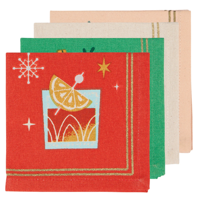 Spirits Bright Cotton Cocktail Napkins