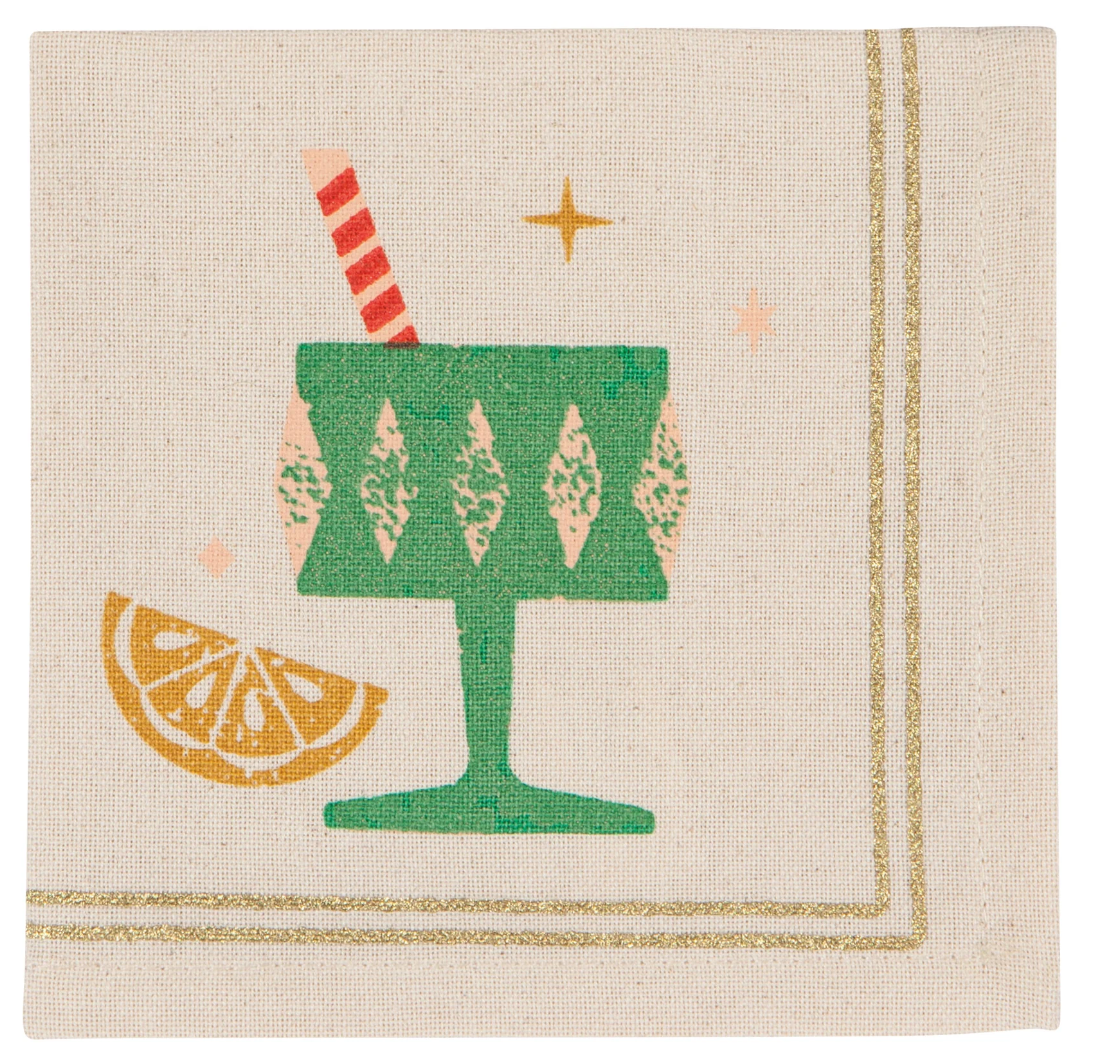 Spirits Bright Cotton Cocktail Napkins