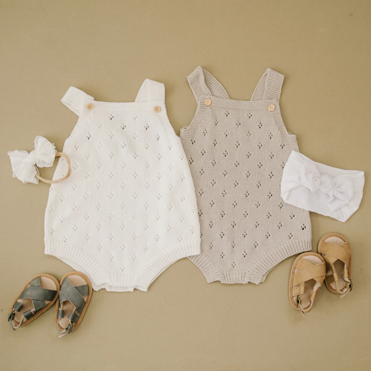 Infant's Knit Eyelet Romper