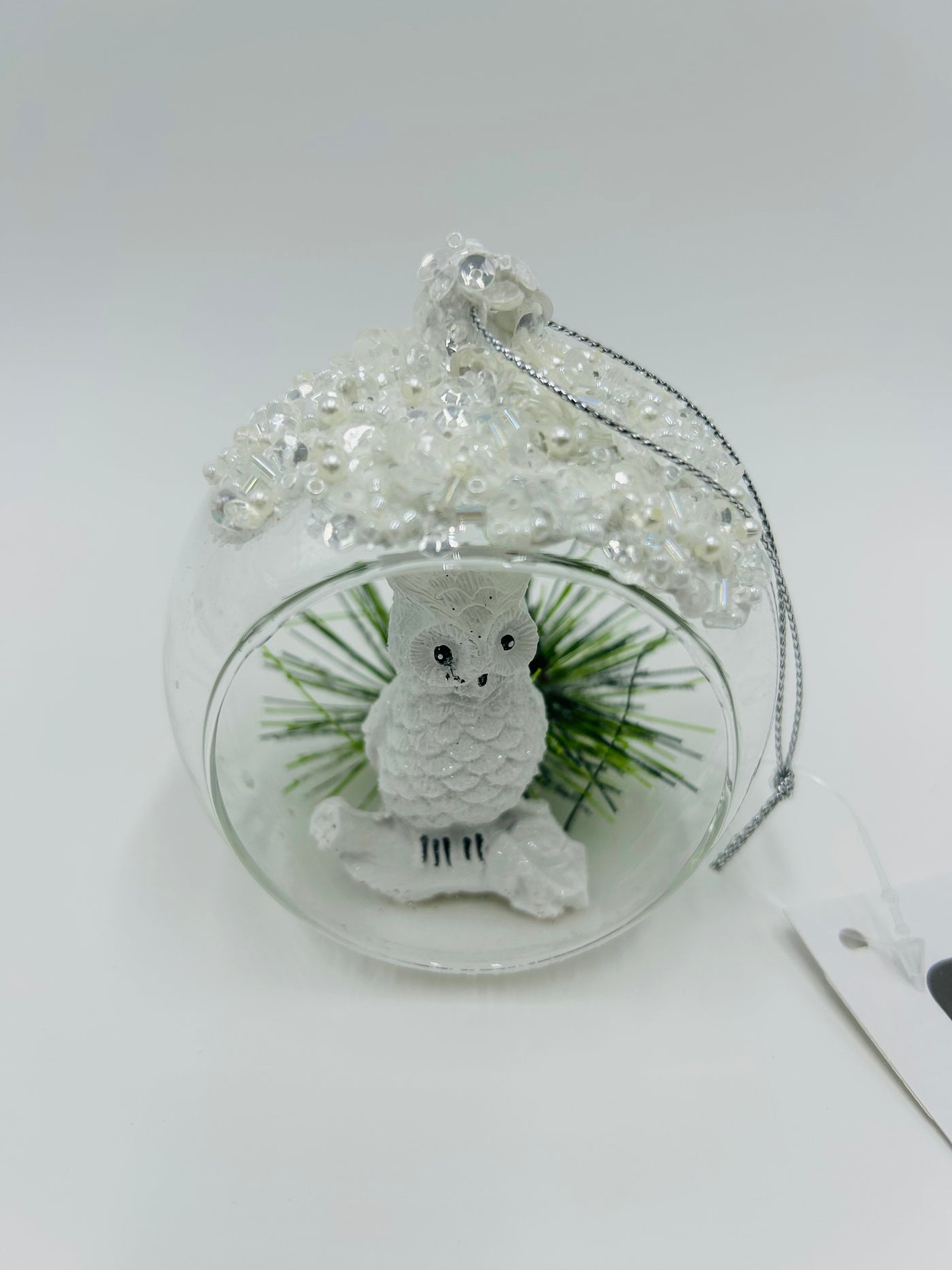 Glass Ball-Owl Ornament
