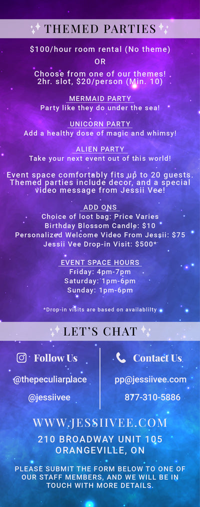 Jessii Vee's Peculiar Place Gift & Event Program