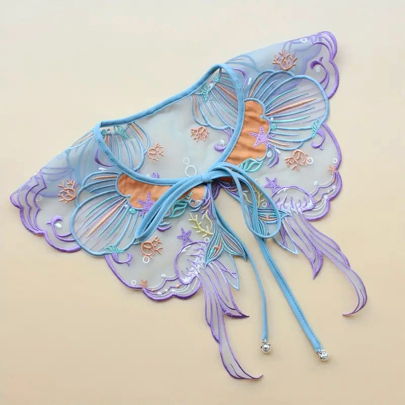 Embroidered Butterfly Collar