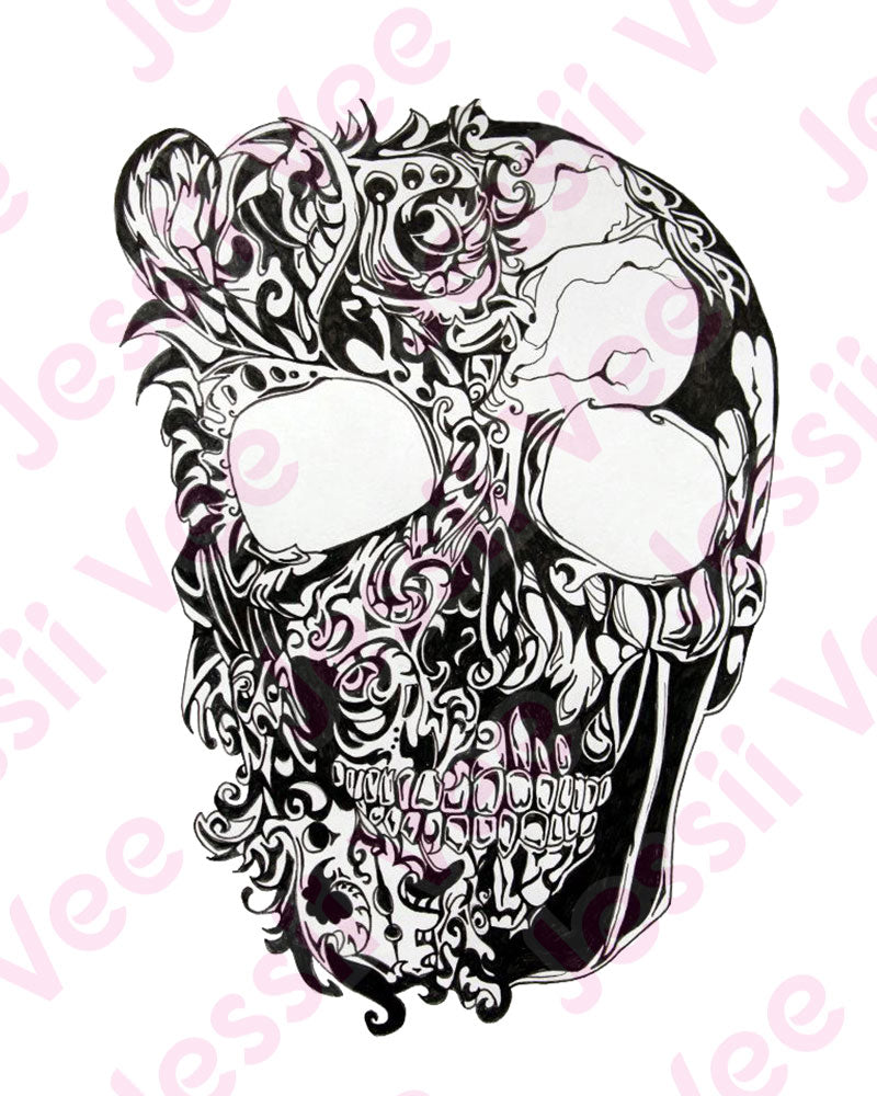 Decorative Skull - Ink