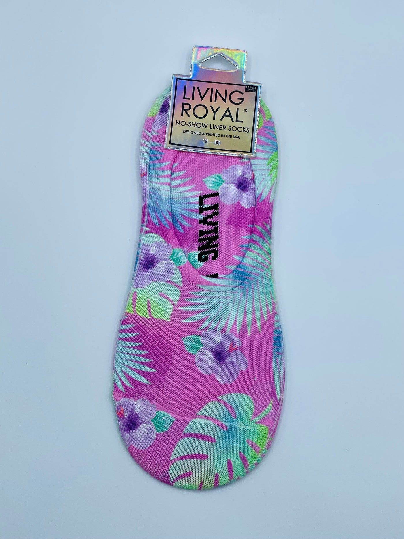 Tropical flowers no show liner socks