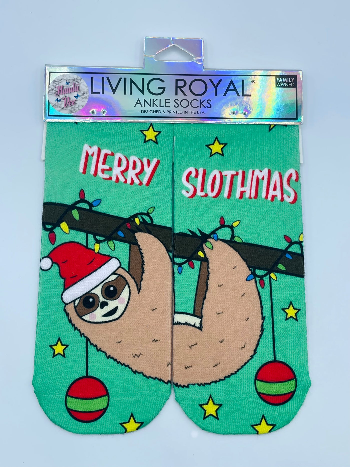 Merry Slothmas Ankle Socks