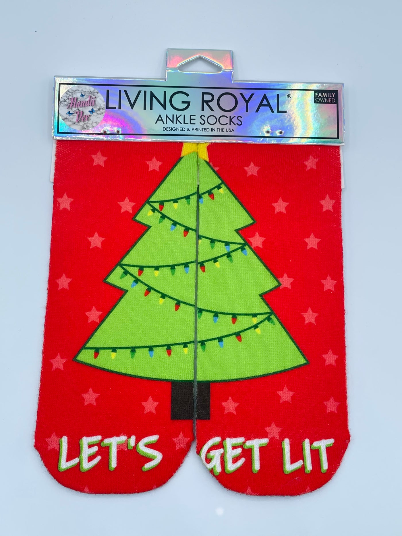Let's Get Lit Christmas Ankle Socks