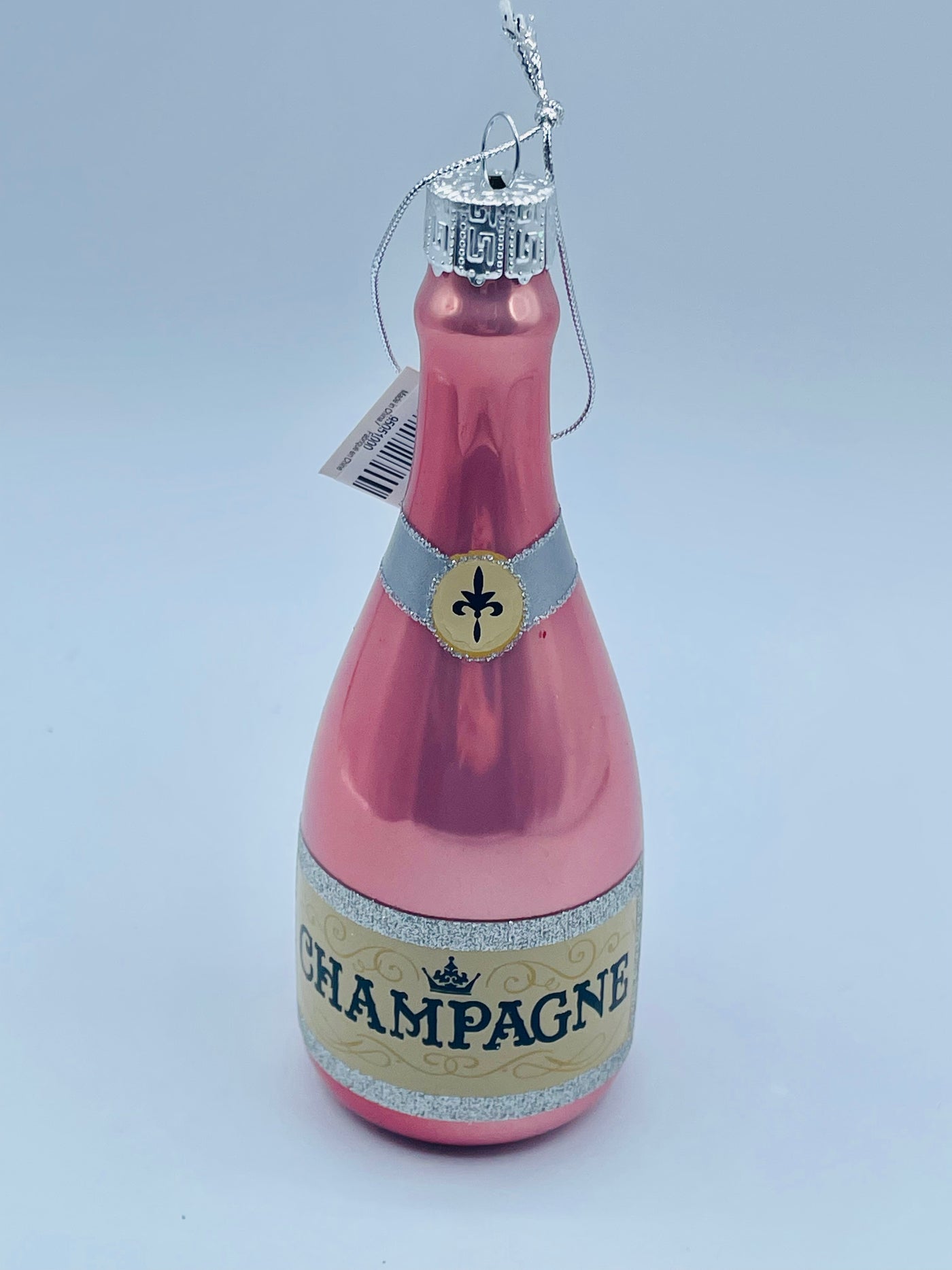 Pink Champagne Bottle Ornament
