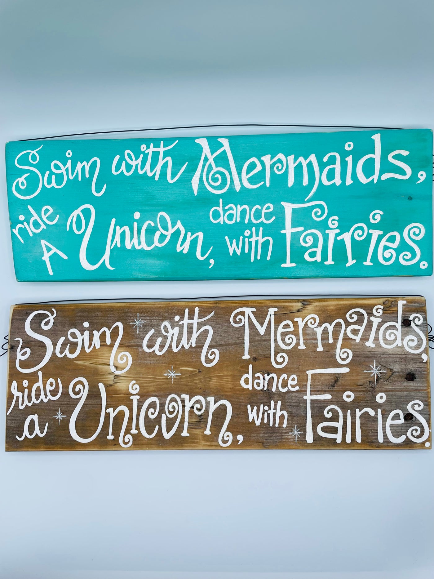 Swim With Mermaids Wooden Sign